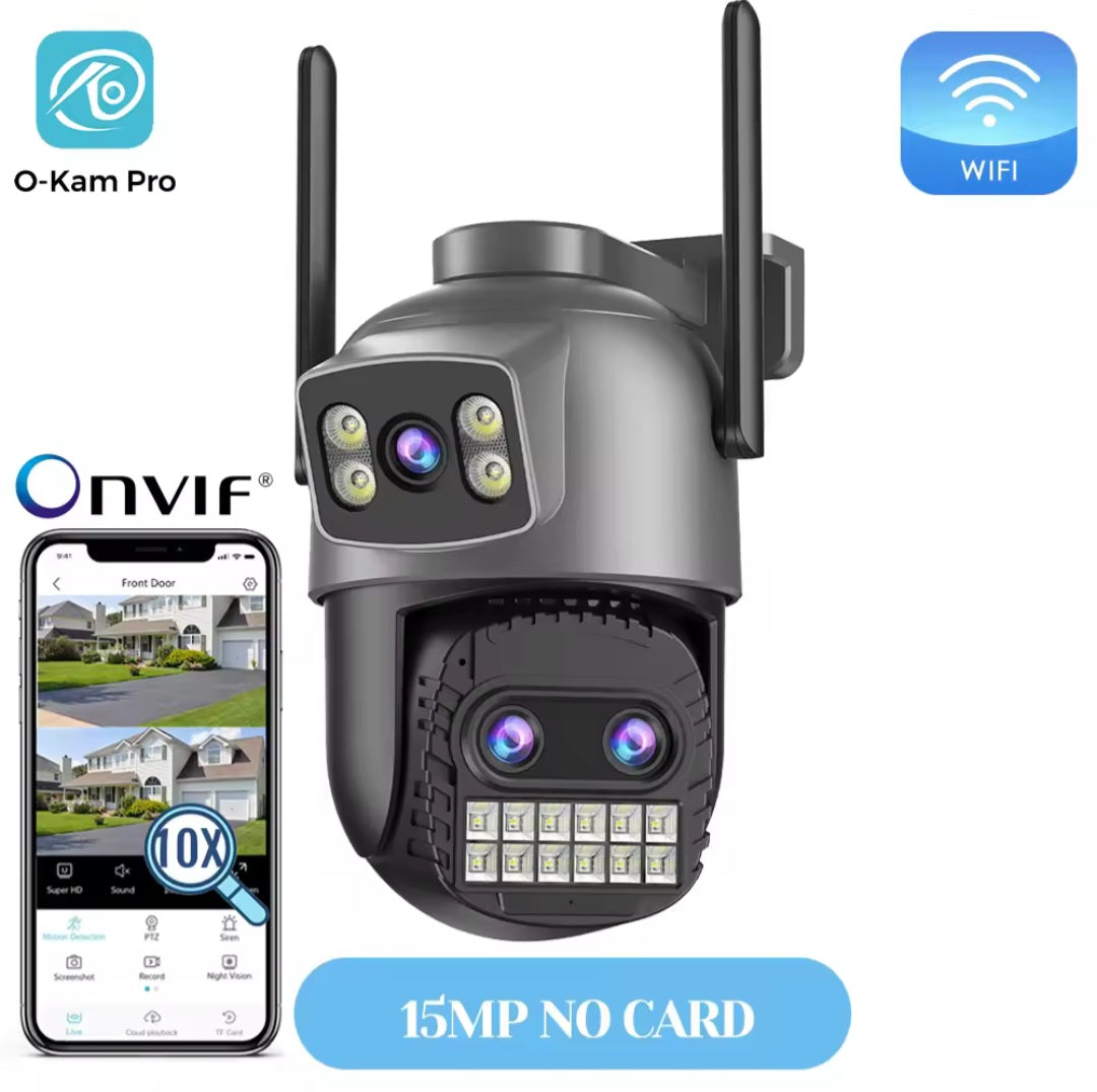 Cameră Supraveghere WiFi PTZ 20MP, Zoom 10X, Viziune Nocturnă, Rezistentă la Apă.      WiFi PTZ Security Camera 20MP, 10X Zoom, Night Vision, Waterproof.