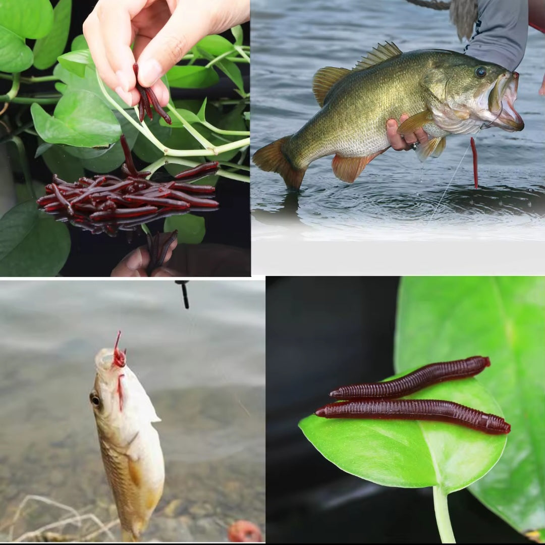 Râme artificiale siliconice pentru pescuit la crap, șalău și biban.Silicone artificial worms for fishing for carp, pike perch and perch