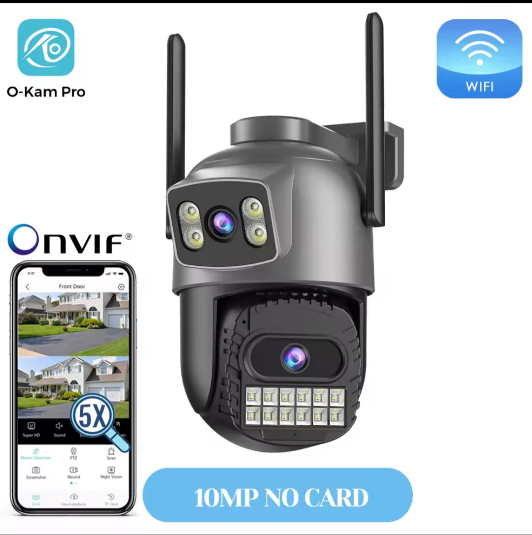 Cameră Supraveghere WiFi PTZ 20MP, Zoom 10X, Viziune Nocturnă, Rezistentă la Apă.      WiFi PTZ Security Camera 20MP, 10X Zoom, Night Vision, Waterproof.