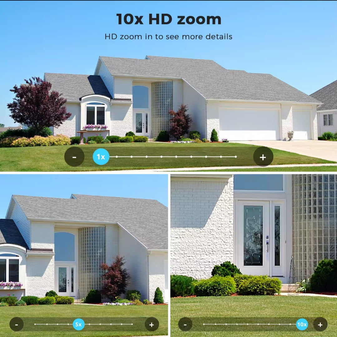 Cameră Supraveghere WiFi PTZ 20MP, Zoom 10X, Viziune Nocturnă, Rezistentă la Apă.      WiFi PTZ Security Camera 20MP, 10X Zoom, Night Vision, Waterproof.